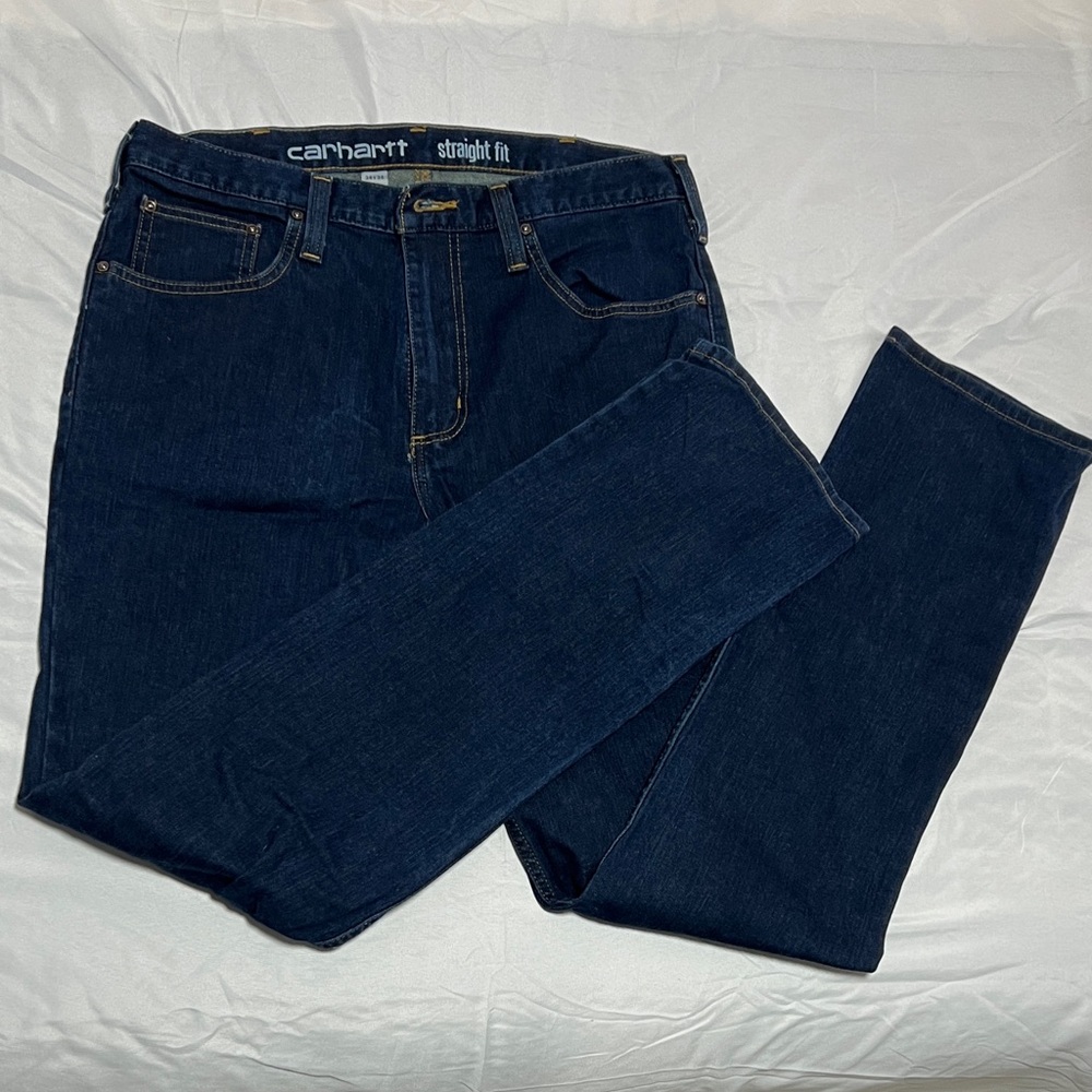 Carhartt Men's Dark Indigo Straight Jeans